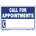 Hy-Ko Call For Appointment Sign 9" x 13", 10PK A15085